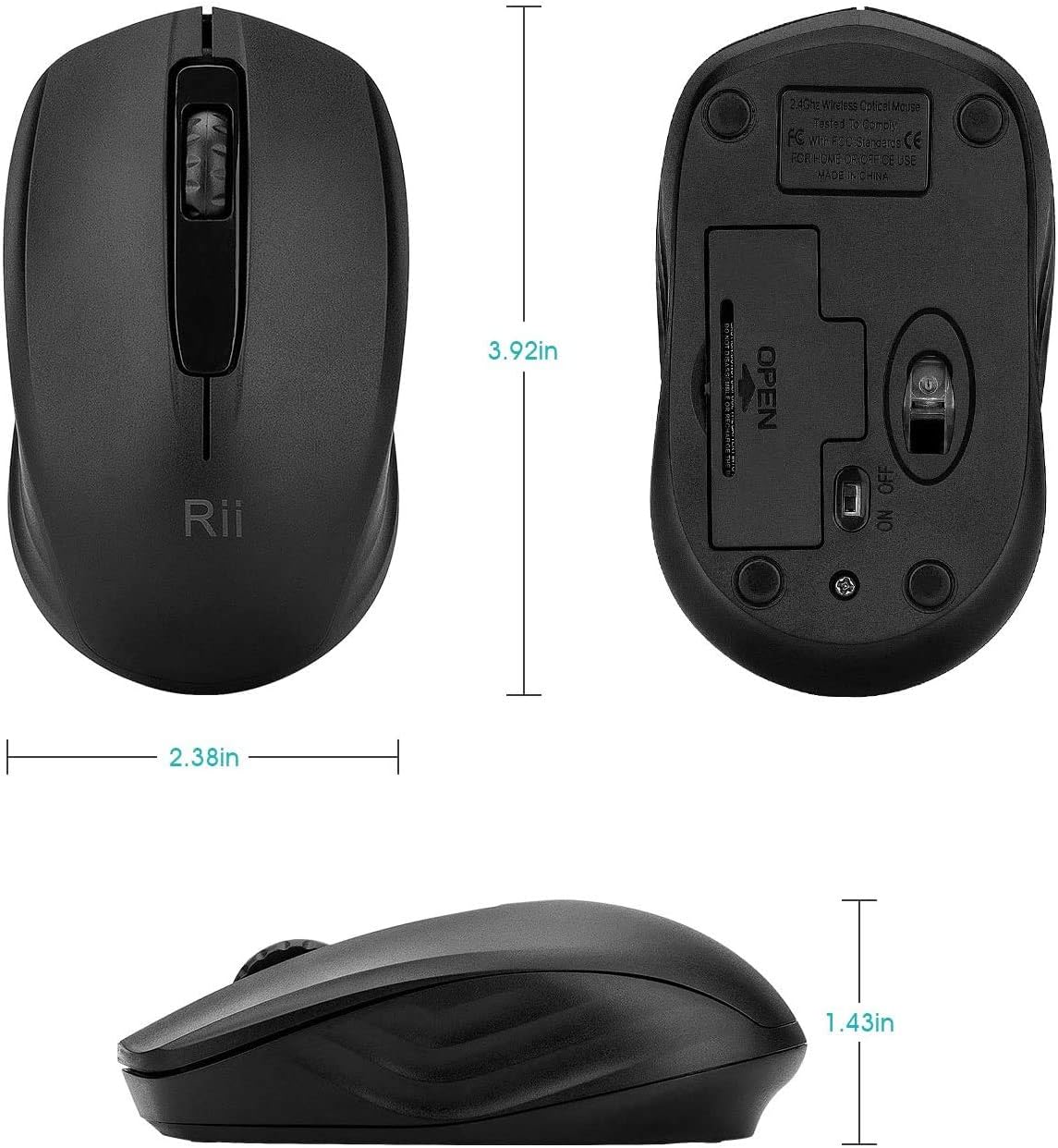 Rii 10-Pack Wireless Mouse,2.4G Portable Computer Mice
