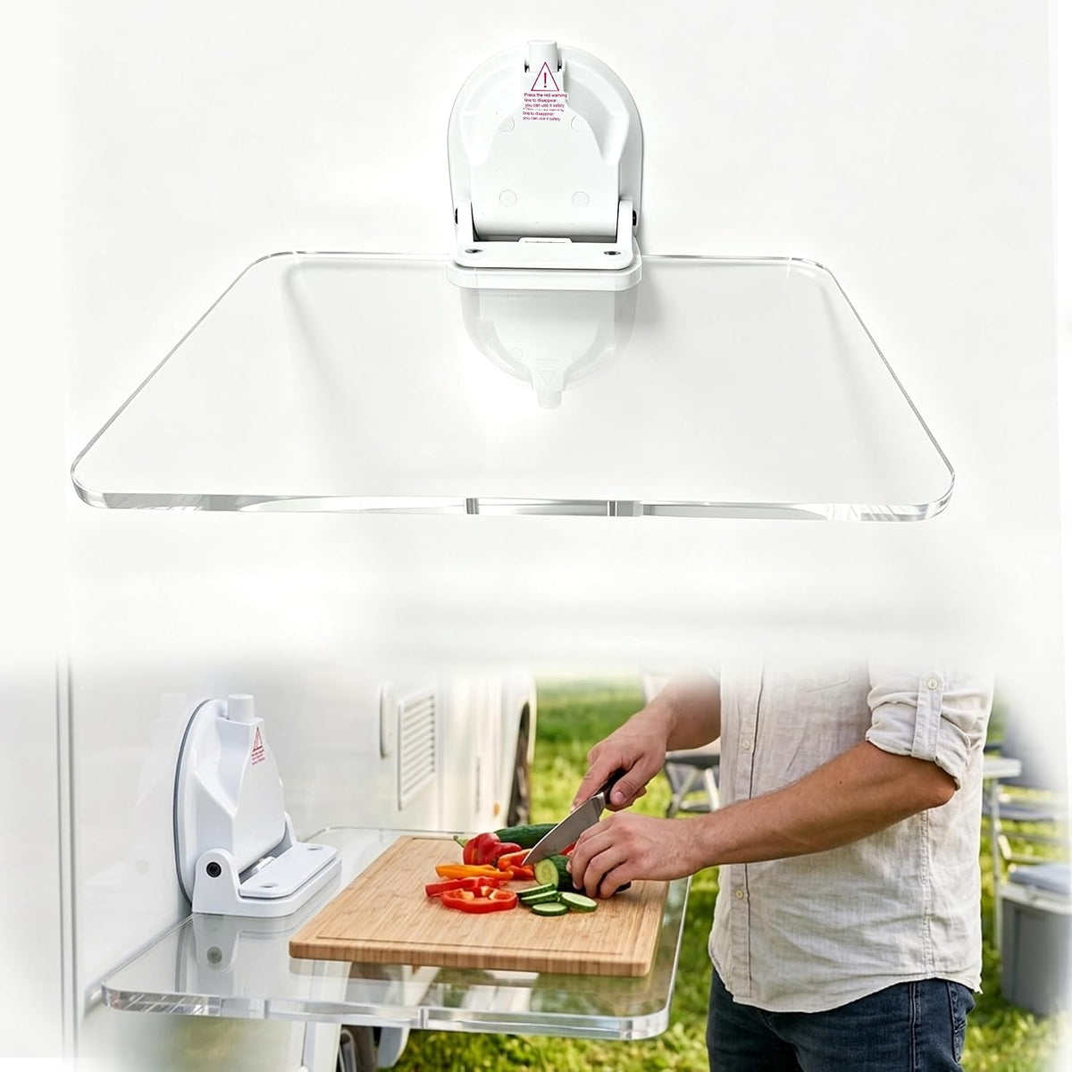 Suction Cup Foldable Shelf, No Trace Wall Mounted Floating Shelf