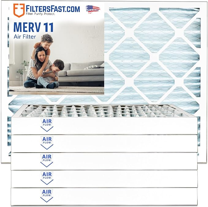Filters Fast 24x24x2 Pleated Air Filter Merv 11, 2 inch AC Furnace Air Filters