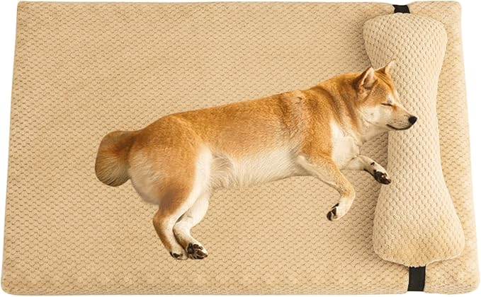 Dog Bed for Small Medium Large Dogs, Dog Mattress with Removable Pillow for Crate Kennel, Sofa Dog Bed, Super Soft Pet Bed for Dogs and Cats, Pet Beds & Furniture (Brown,XX-Large)