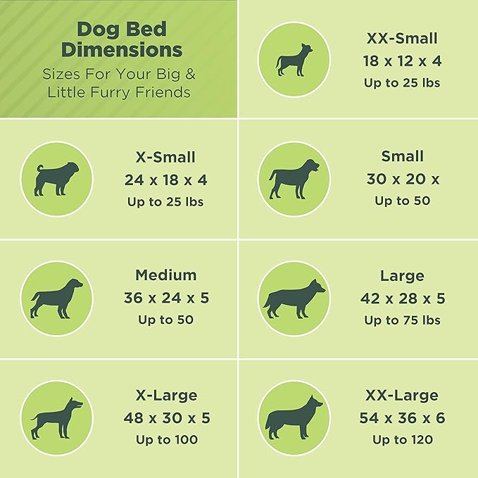 X-Small -24 x 18 x 4 - Cactus Premium Organic Hemp Dog Bed - Organic Latex Fill - Removeable Cover