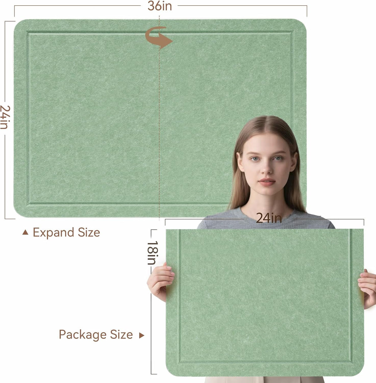 Felt Bulletin Board 36x24 inches, Decorative Pin Board for Home & Office