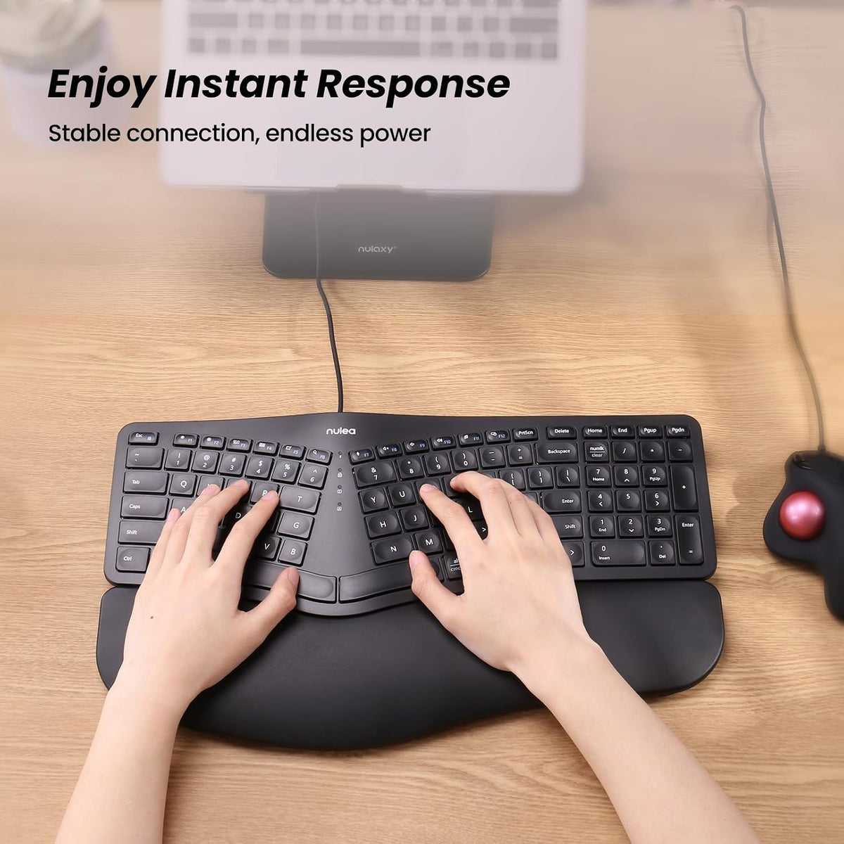 Nulea Ergonomic Split Keyboard Wired with Wrist Rest and USB-C Connection