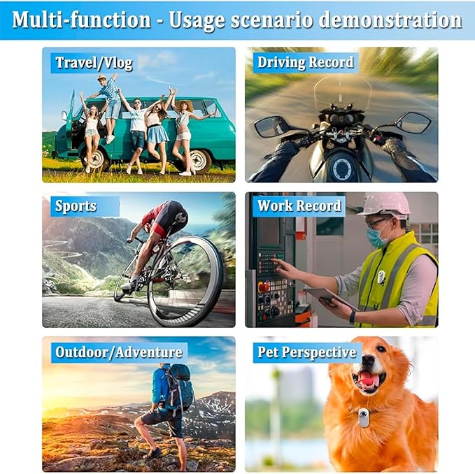 Waterproof Dog Camera 2.0-1080p Pet Action Camera with Real-time Feed, Mini Wireless Cat Camera, Includes 32gb Sd Card for Pets & Dogs White