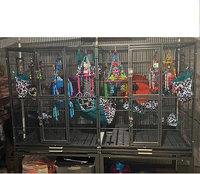 Brisbane Cage (Black) - Large Spacious Durable Metal Cage - for Sugar Gliders, Chinchillas, Squirrels, Ferrets & Other Small Pets