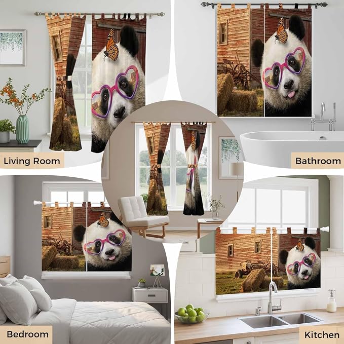 Farm Panda Living Room Curtains 84 Inch Length, Window Curtains Tab Top