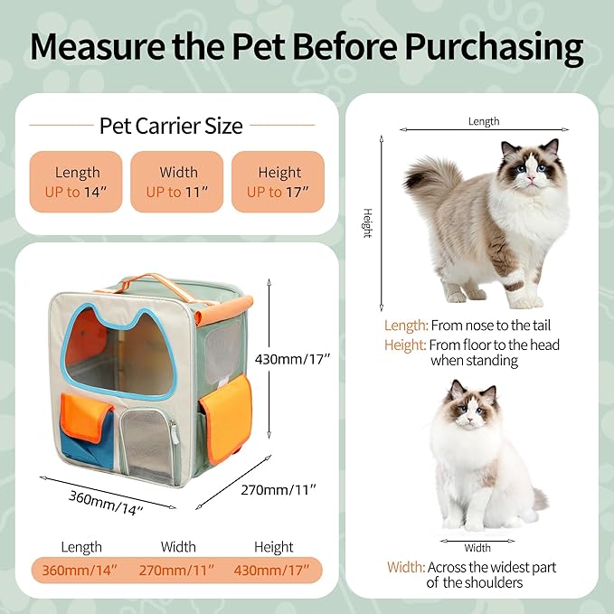Cat Carrier with Wheels Airline Approved,Removable Pet Carrier Outdoor on Wheels Portable Cat Carrier Bag for Puppy and Kitten Travell Moving or Going Out