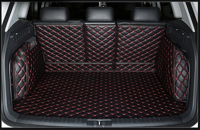 Trunk Cargo Liner for Mercedes GLE SUV GLE300 GLE320 GLE350 GLE400 2020-Current 5-Seater with 34/32/34 Full Coverage Protection, All Season, Heavy Duty Black w/Red Stitching