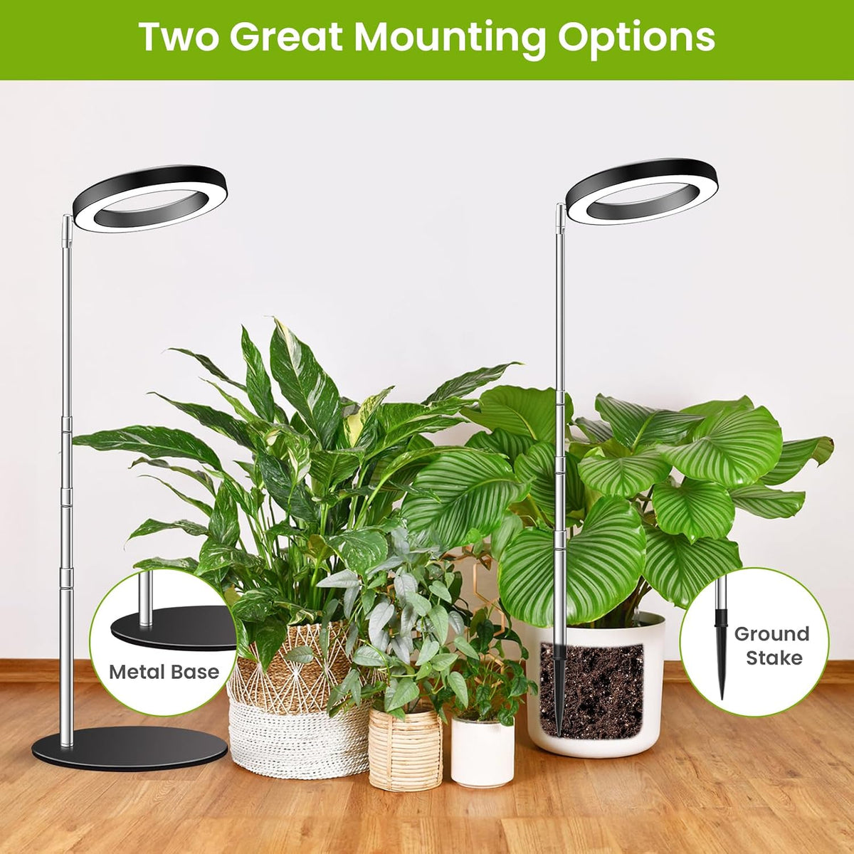 Kullsinss 6.3in Plant Lights for Indoor Growing, 80 LEDs Full Spectrum