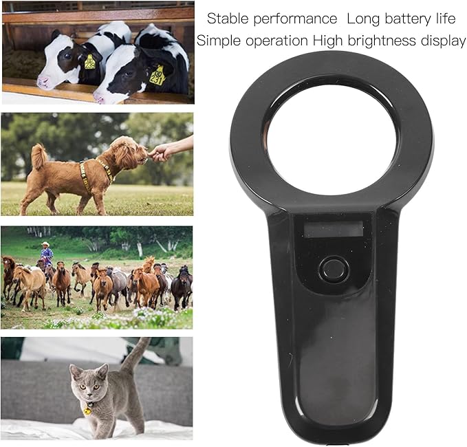 FILFEEL Pet Microchip Scanner Rechargeable Handheld ID Reader for Dogs and Cats