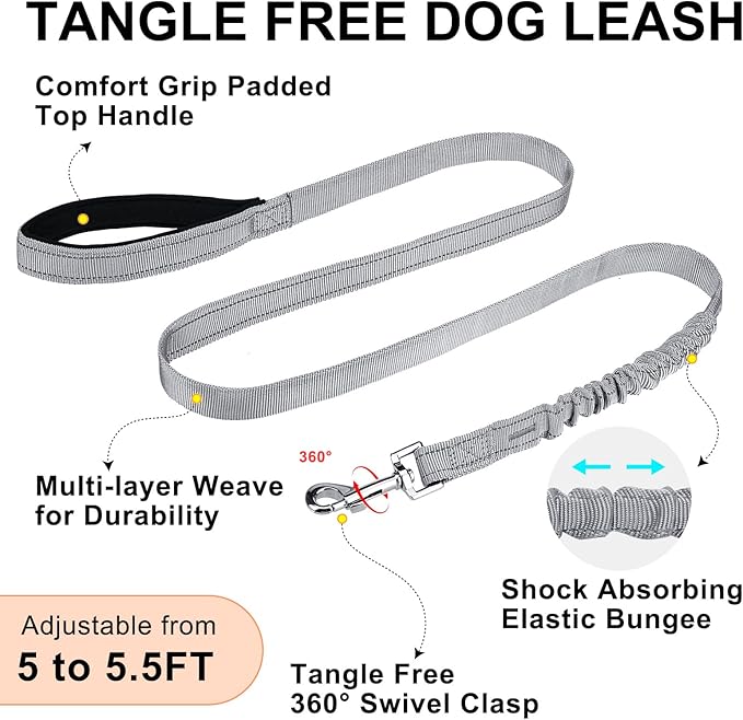 BEAUTYZOO Dog Harness for Small Dogs, No Pull Dog Harness and Leash Set, Soft Escape Proof Puppy Vest Harness with Handle, Reflective Lightweight Step in Harness for Girl Boy Dogs, Grey S