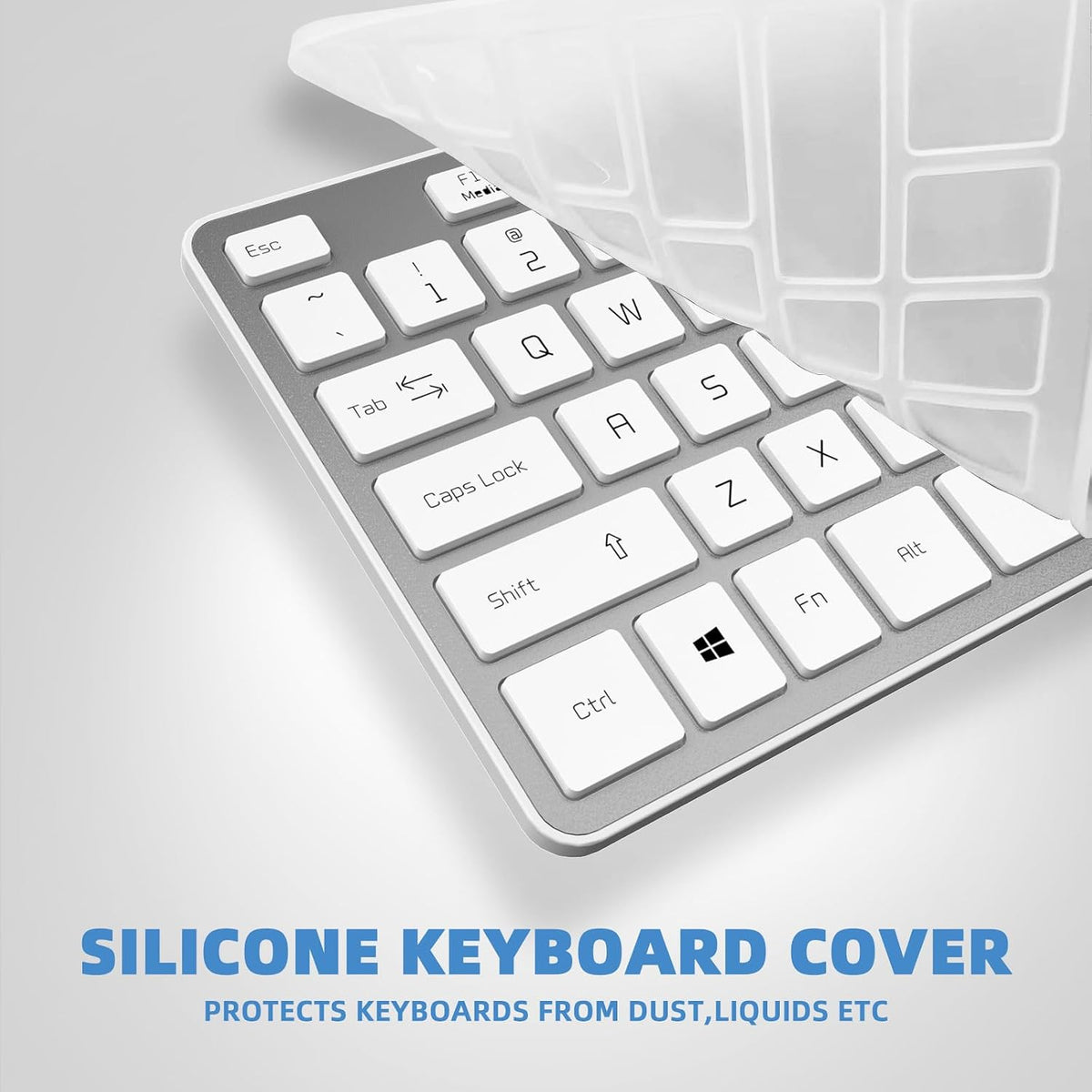 Wired USB Keyboard, Comfortable Quiet Chocolate Keys, Durable Ultra-Slim Computer Keyboard Wired(QWERTY) for PC, Windows 11/10/8/7/XP/Vista KB1430 (Sliver-1, Wired Keyboard for Windows)