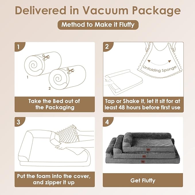 EHEYCIGA Orthopedic Dog Bed Medium Size Dogs, Memory Foam Dog Bed with Washable Removable Cover, Waterproof Pet Sofa Couch for Crate with Nonskid Bottom, 30x20x6, Dark Grey