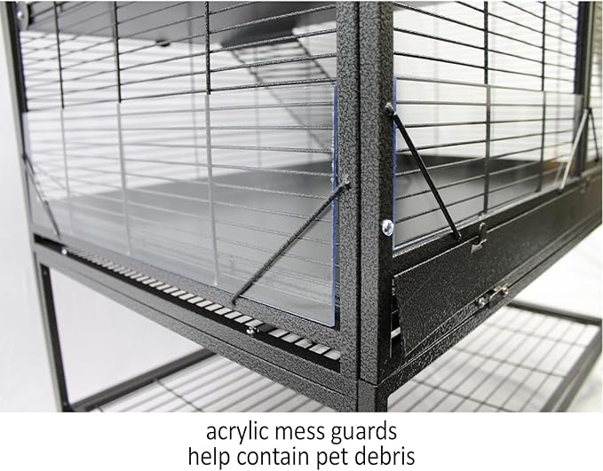 Durable All-Metal Mansion Cage for Chinchillas, Rats, Ferrets, Degus, Prairie Dogs (4-Level)