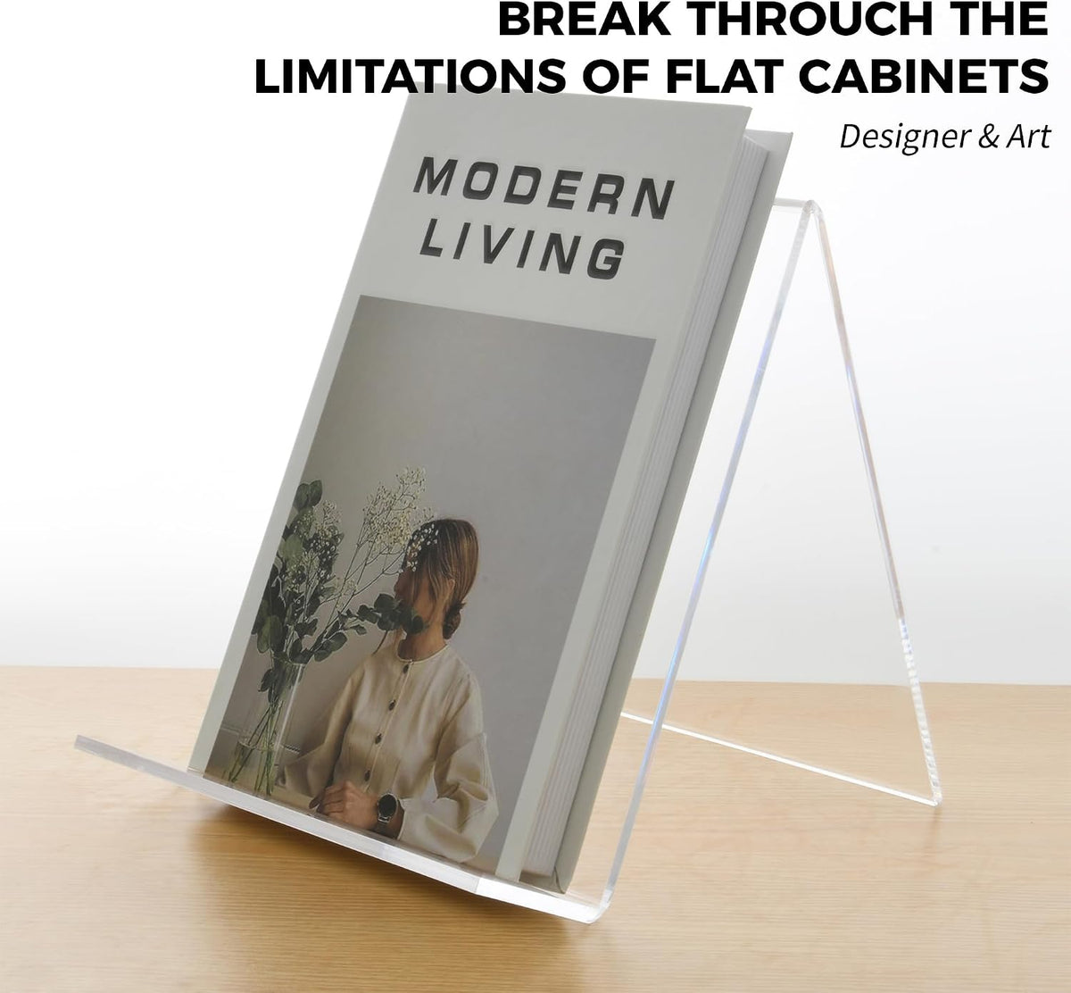 Acrylic Book Stand, Book Display Holder 8.5 x 11, Clear Acrylic Display Easel Transparent Display Stand Holder Tablet Holder for Album, CD, Magazine, Picture, Plate, Artworks, Phone, Tablet