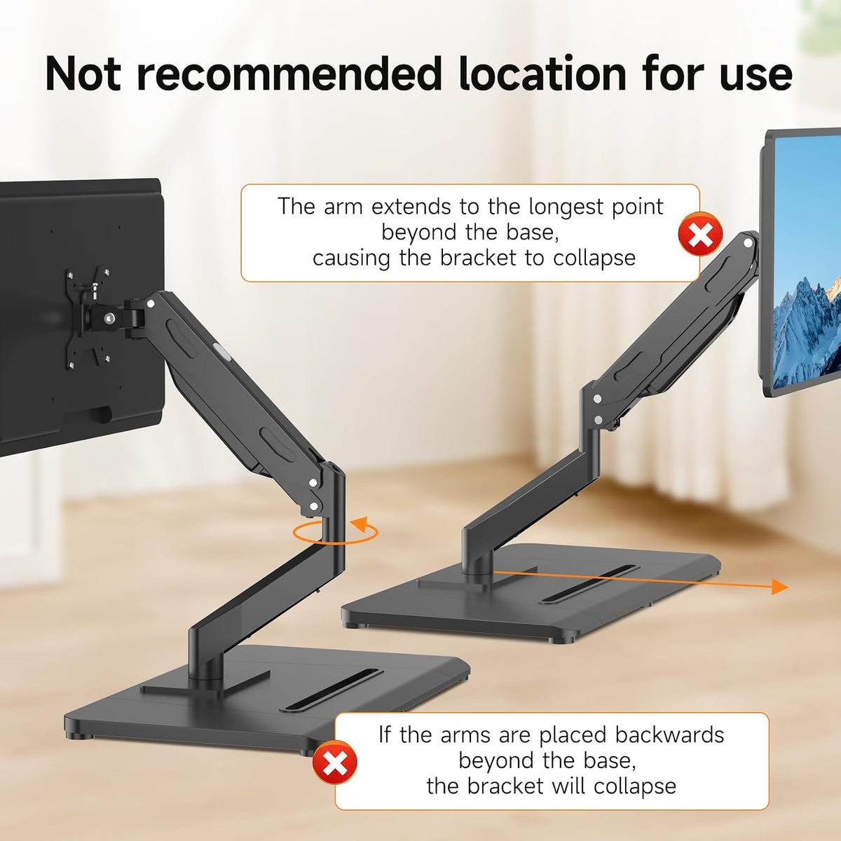 Pholiten Adjustable Monitor Arm with Base for 17-32" Screen