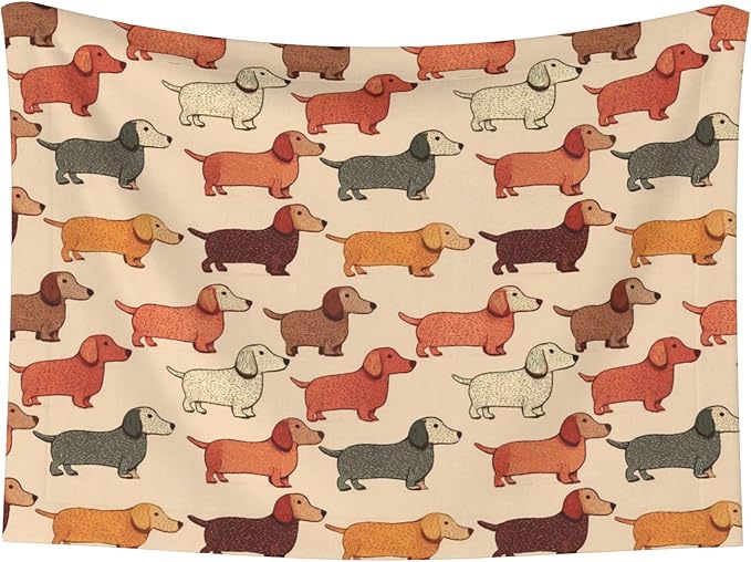 Waterproof Dog Blanket Soft Pet Blanket for Puppy Cat, Fleece Cat Throw Blankets for Furniture Bed Couch Sofa Reversible - Cartoon Dachshund Dog Woof