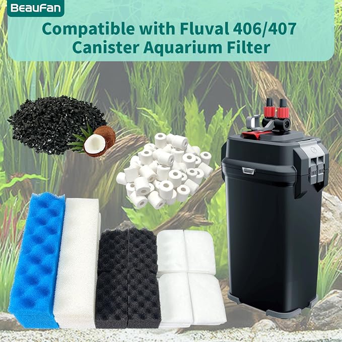 38 Pack Filter Media Kit for Fluval 406/407 Canister Filters, Replacement Bio