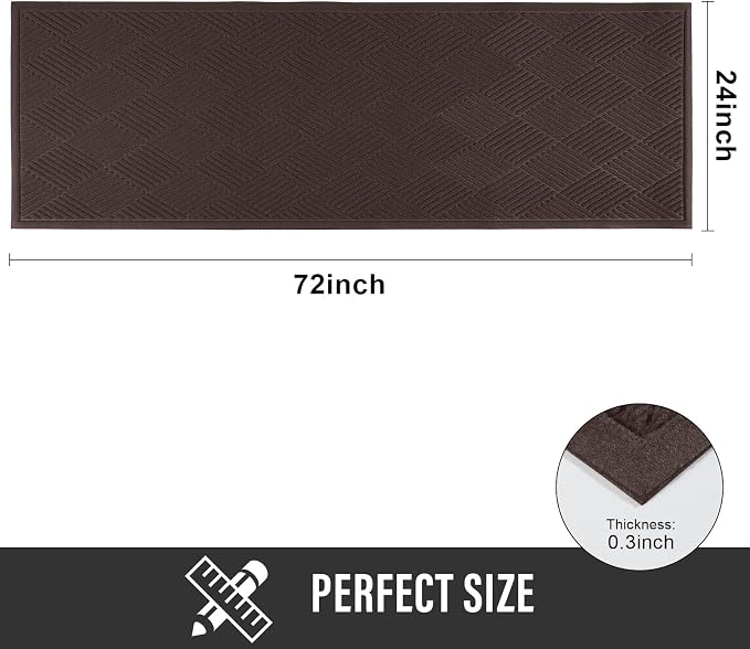 HIYARD Sturdy Front Door Mat, Absorbent Muddy Dirt Resist Welcome Door Mats