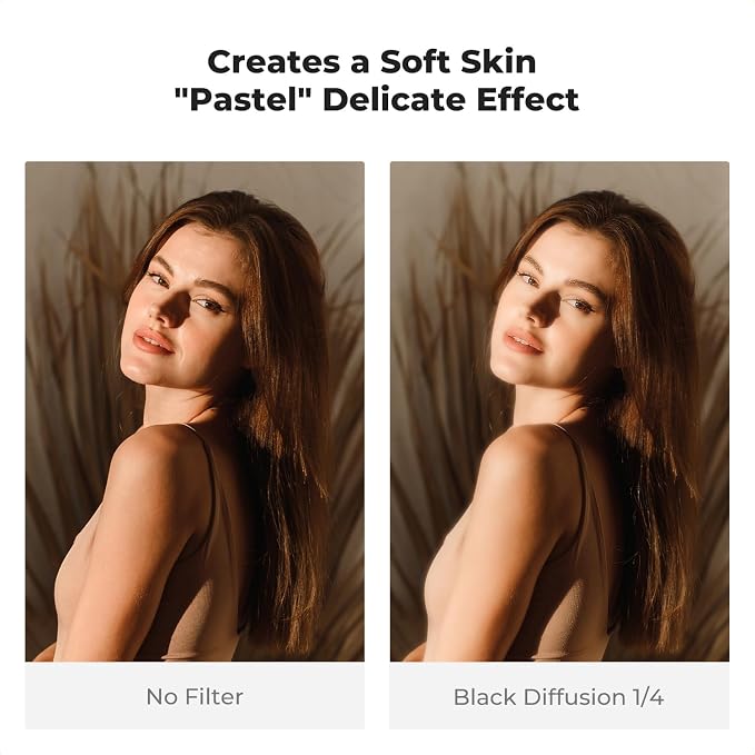 K&F CONCEPT 40.5mm Black Diffusion 1/4 Filter + Lens Cap, Mist Cinematic Effect