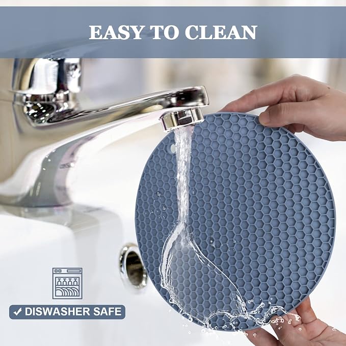 Silicone Trivets for Hot Dishes, Heat Resistant Non-Slip Silicone Trivet Mats