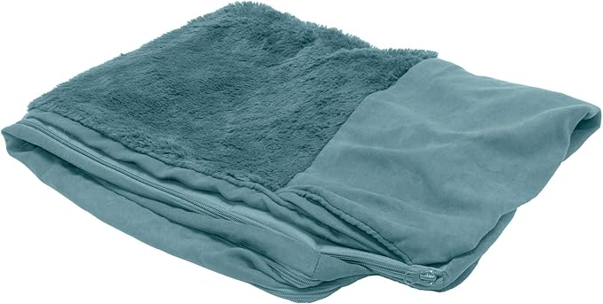 Furhaven Replacement Dog Bed Cover Plush & Suede Sofa-Style, Machine Washable - Deep Pool, Jumbo (X-Large)