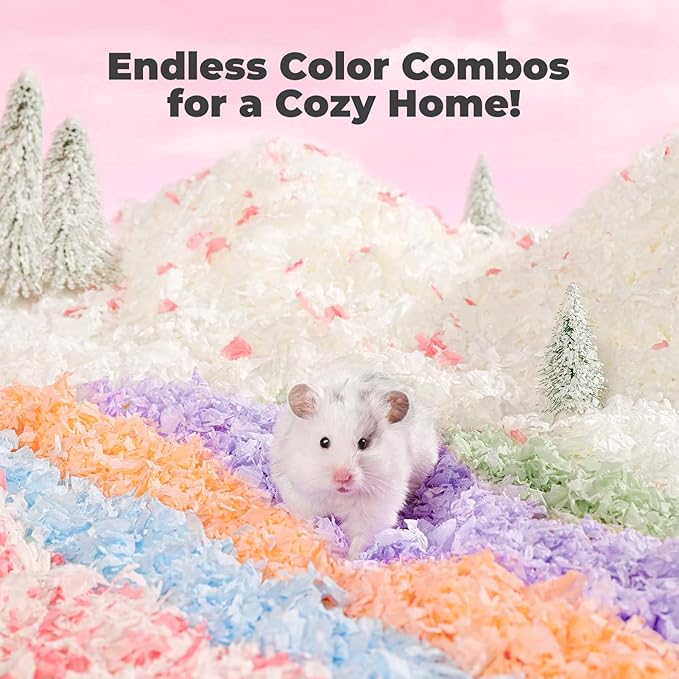 mini&moe Hamster Bedding 25 Liters: Hamster Bedding Dust-Free and Odor Control Moisture Absorbent Natural Paper Small Pet Bedding - for Guinea Pigs, Hamsters, Rabbits, and Small Animal