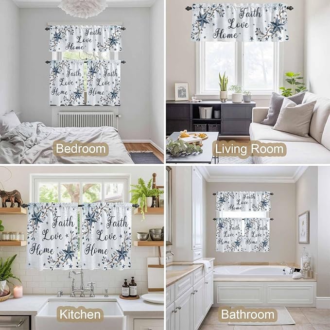 Texas Star Country Kitchen Curtains Set 3 Piece