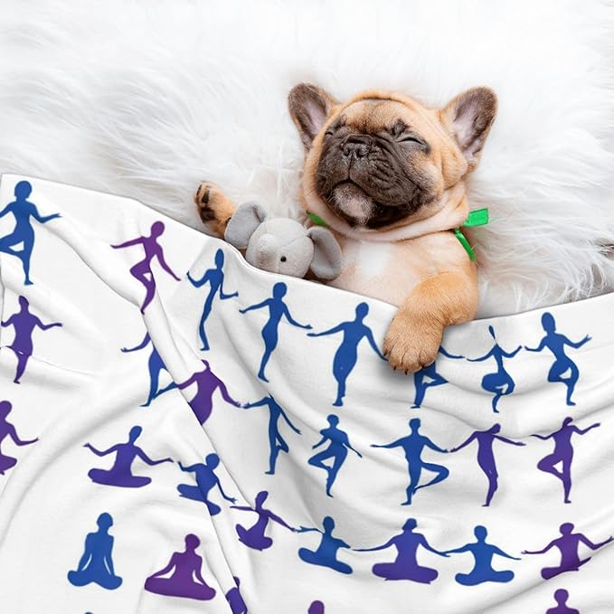 Reversible Plush Throw for Dogs and Cats, Gymnastics Game, Double Sided Blanket with Nubby Dot Side and Sleek Side Ideal for Cuddling Nesting Security