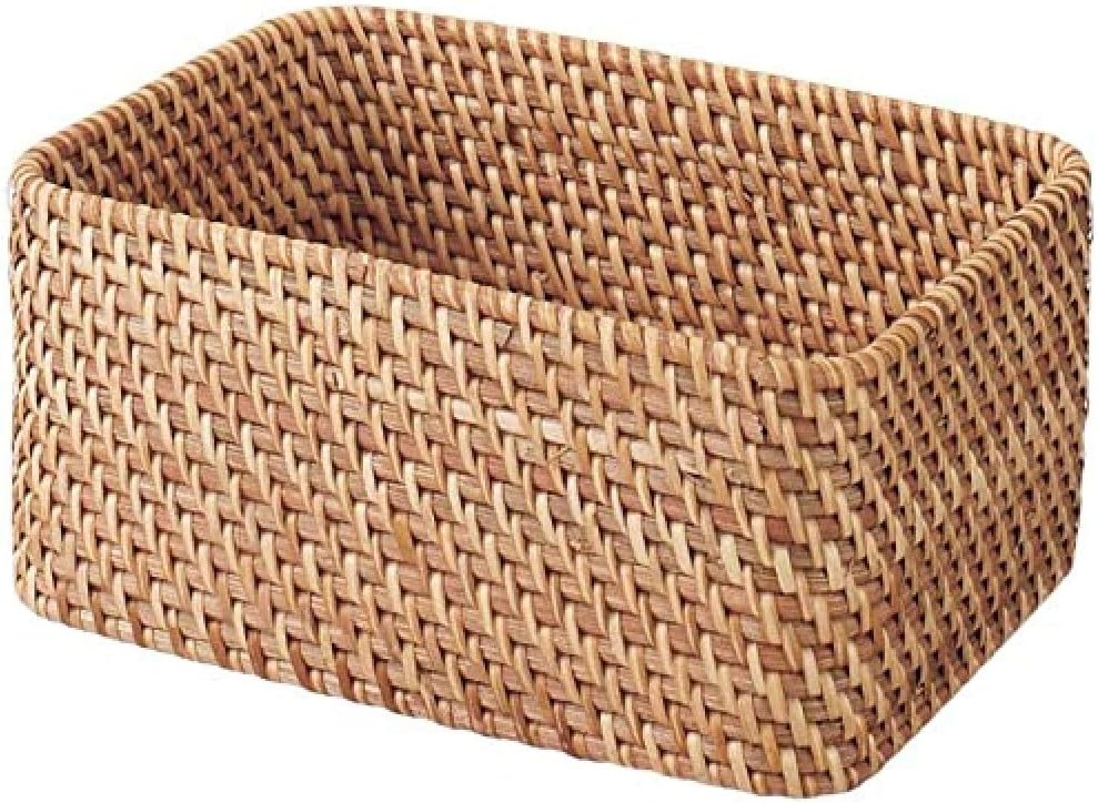Muji Stackable Rattan Rectangular Basket, Small, 26 cm Width x 18 cm Depth x 12 cm Height