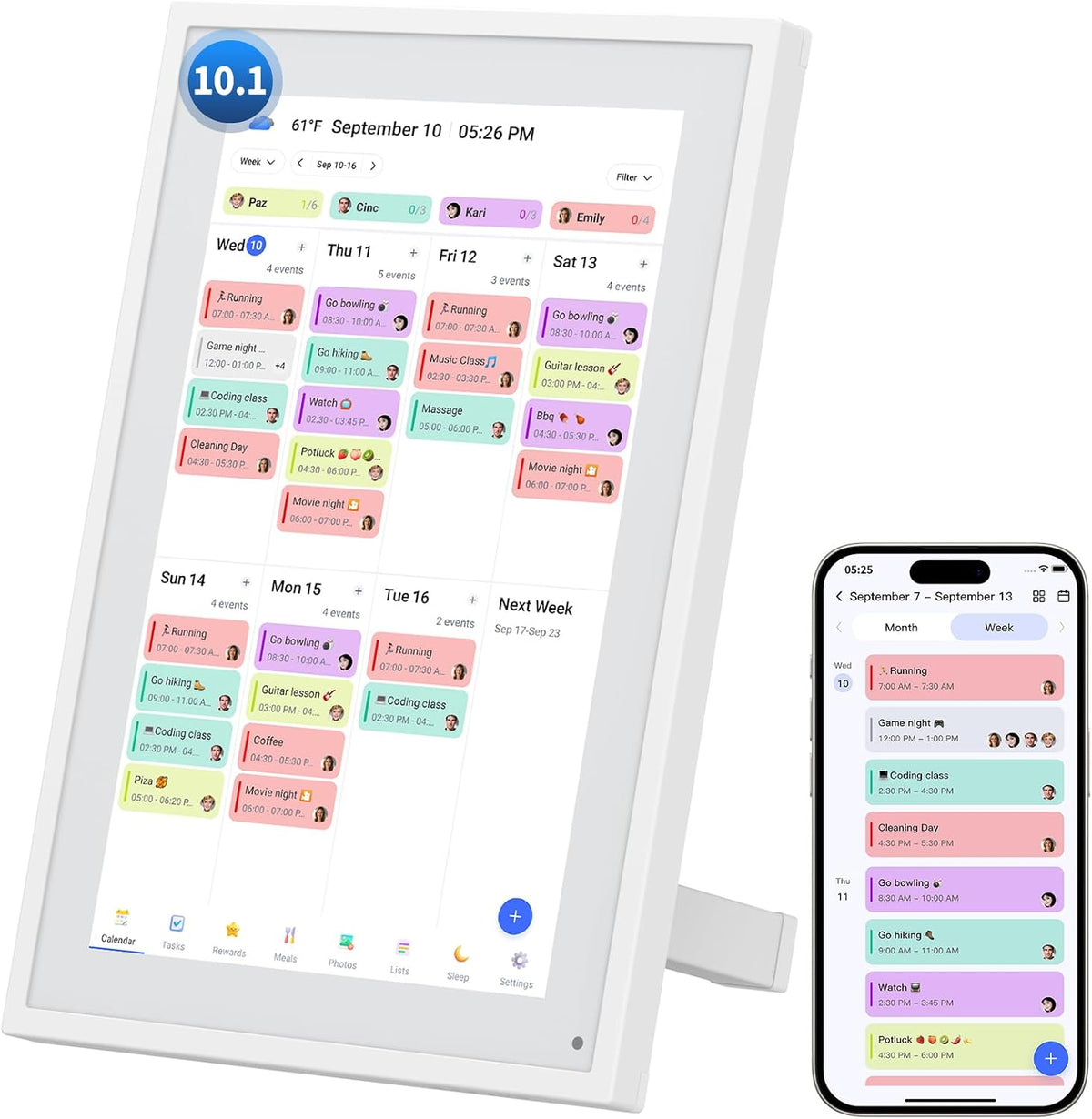 10.1" Digital Calendar, Full HD Smart Display for Family Organizer