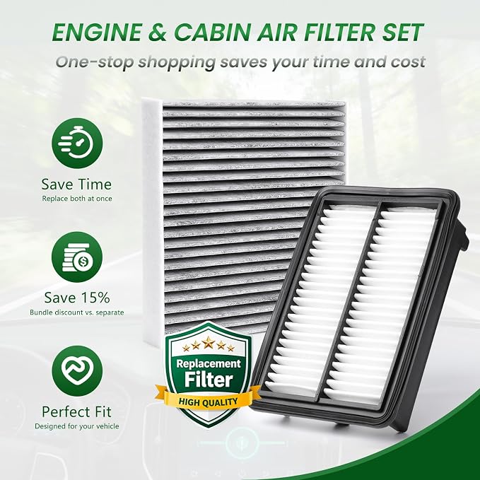 Cabin and Engine Air Filter Fits