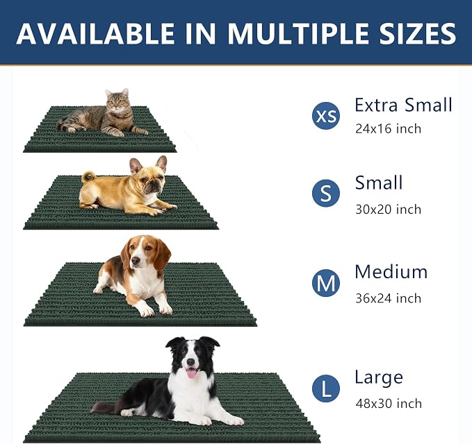 Smiry Dog Door Mat for Muddy Paws 40x32, Absorbent Dirt Trapper, Non-Slip