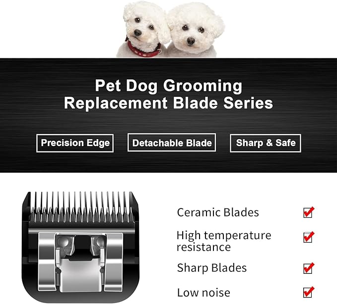 4FC Blades Dog Grooming Blades Compatible with Andis/Oster A5/Wahl KM-10 Series Dog Clippers,Detachable Clipper Replacement Blade,Black(4FC/2PCS)