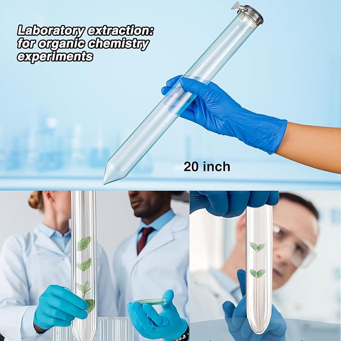 Chunful Glass Extractor Extraction Filter Tube 20" Long 50mm Diameter Thick and