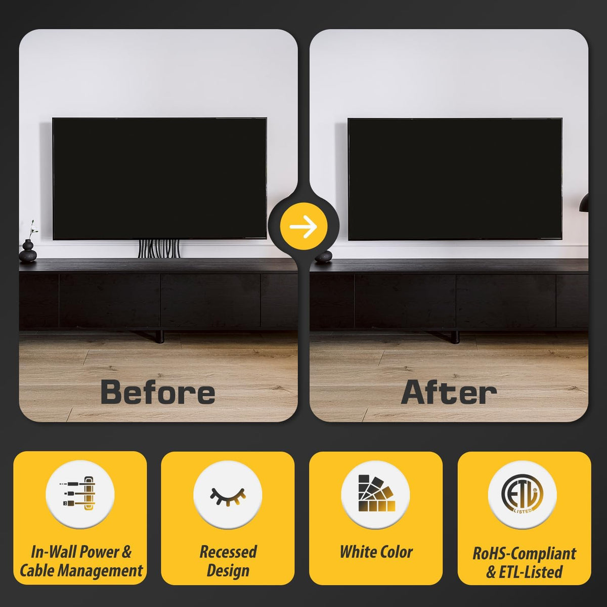 DataComm Electronics Recessed Pro-Power Kit, in-Wall Cable Management