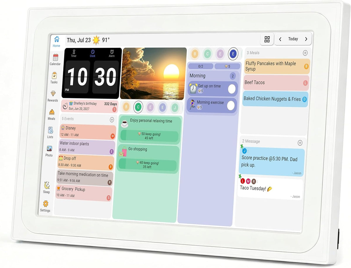 10.1" Smart Touch Screen Digital Calendar With Picture Frame Function