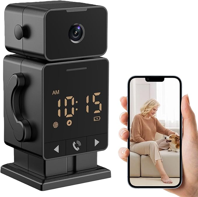 Indoor Camera Robot, 3MP 5g/2.4ghz WiFi Pet Robot Cam with Phone App, Nanny Cam Dog Cam with Audio/Video, Spy Camera 2-Way Audio Motion Tracking 7/24 Night Vision