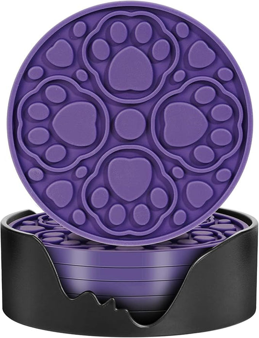 Purple Silicone Drink Coasters Set of 6