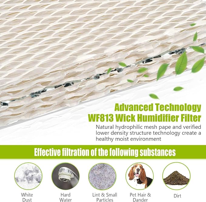 4 Pack WF813 Humidifier Filters Wick Replacement Compatible