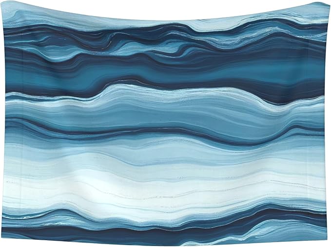 Waterproof Dog Blanket Soft Pet Blanket for Puppy Cat, Fleece Cat Throw Blankets for Furniture Bed Couch Sofa Reversible - Teal Turquoise Fluid Stripes
