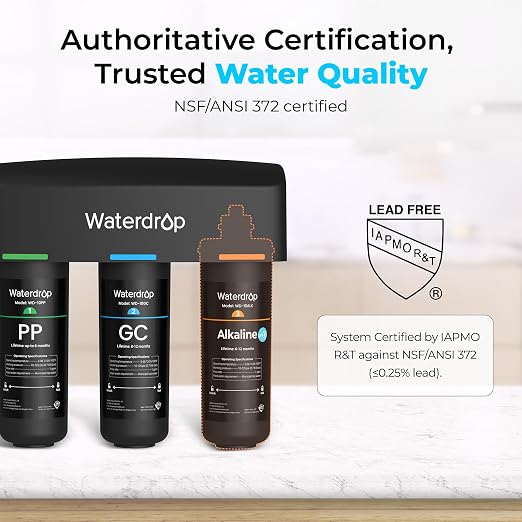 Waterdrop TSB-ALK 8 Layer Slightly Alkaline Under Sink Water Filter System