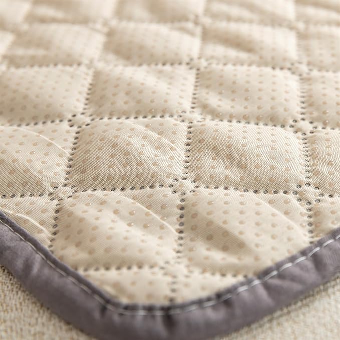 GIBZ Water Resistant Dog Bed Blanket Cover Large Anti Slip Pet Furniture Protector Washable Cat Quilted Mat for Couch, Black, 100x127cm