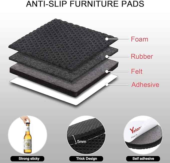 Yelanon Non Slip Furniture Pads -4pcs 6" Furniture Grippers Hardwood Floors