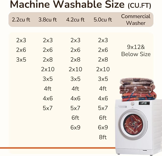 Area Rug 2x3 Rug Machine Washable Non-Slip Low Pile Print Pattern Western Rug