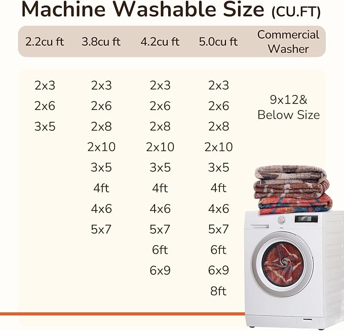BESTSWEETIE Area Rug 6x9 Rug Machine Washable Non-Slip Low Pile Print Pattern