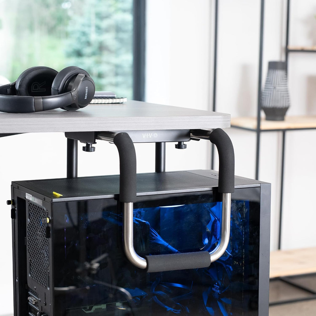 VIVO X-Large Heavy Duty Adjustable Computer CPU Tower Stand with Secure Locking, Holds up to 66 lbs, MOUNT-PC04L