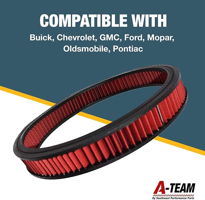 A-Team Performance High Flow Washable & Reusable Round Cotton Air Filter Element