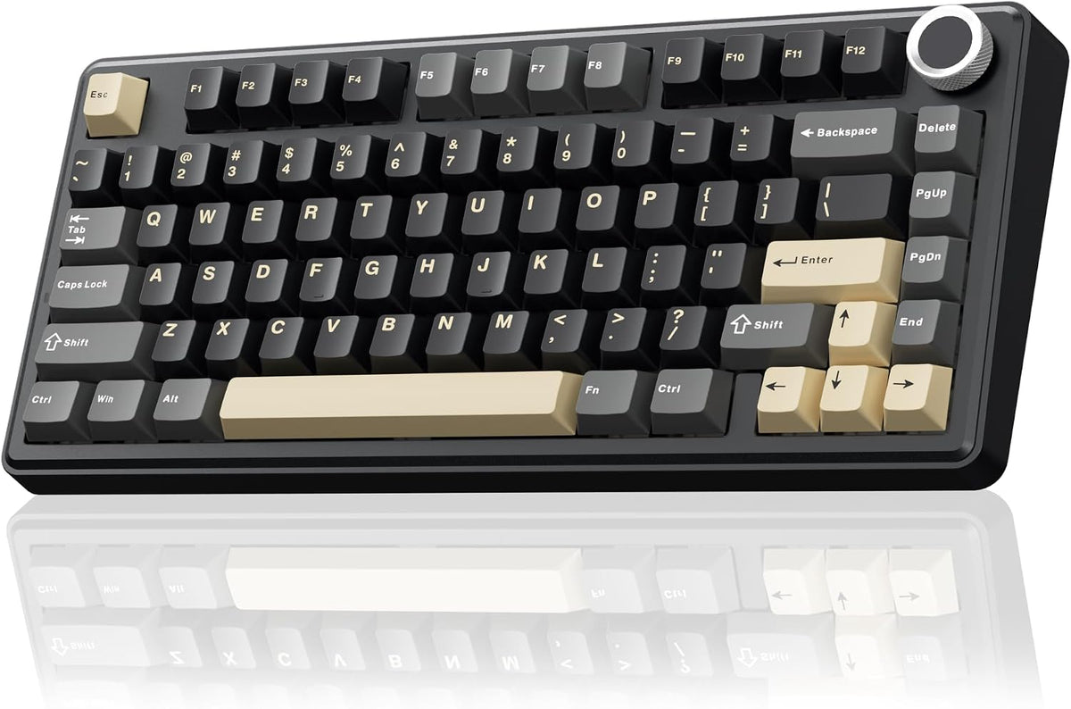 SOLAKAKA A75 75% Wireless Gaming Keyboard with Multifunction Knob, Black