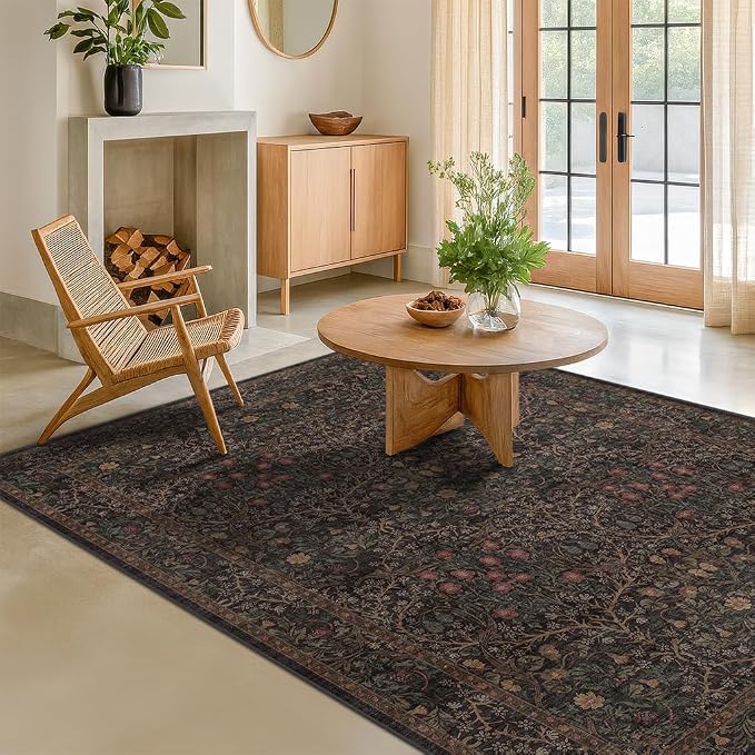 Hazo Haus Taupe Brown 5x8 Rug for Living Room